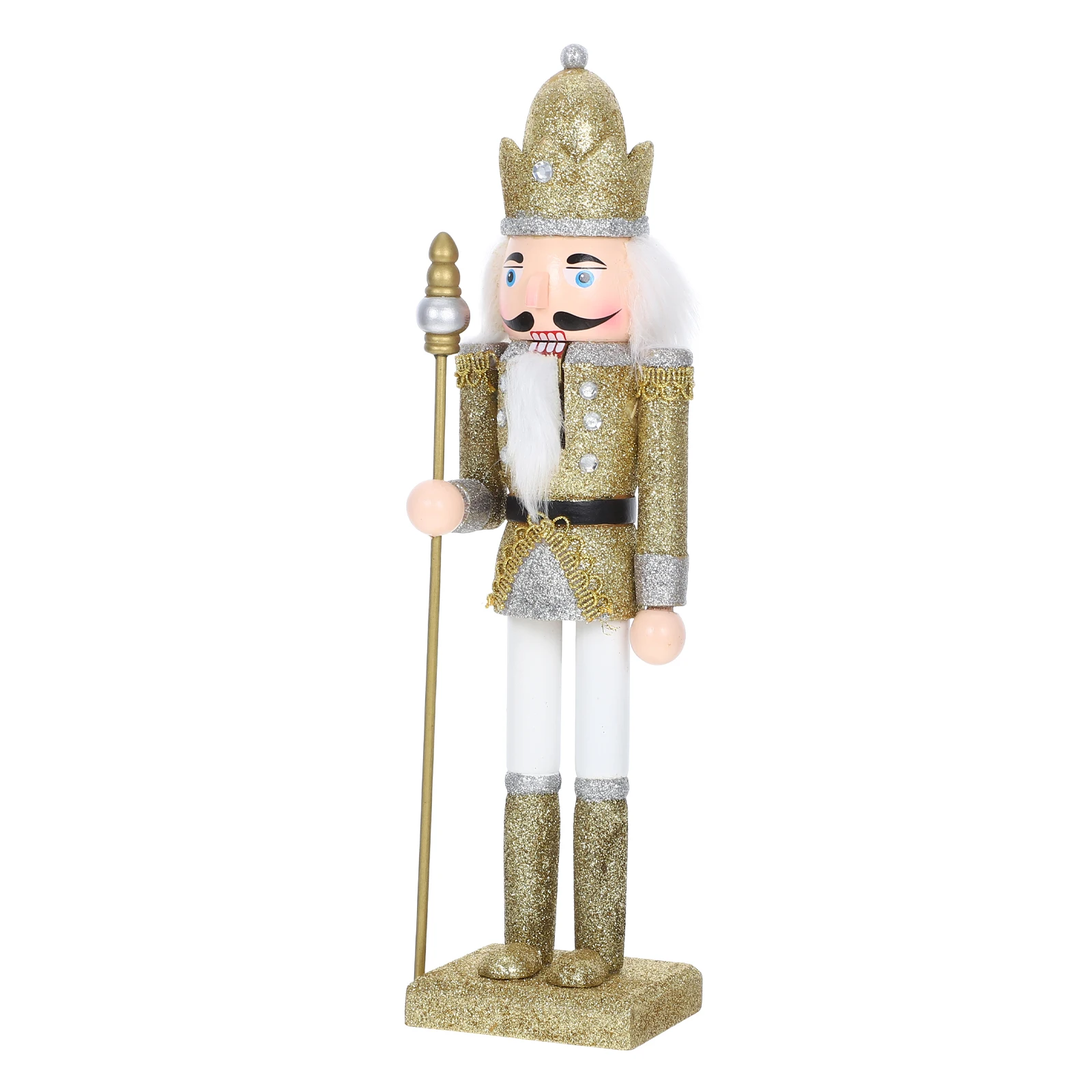 

Festival Nutcracker Soldier Ornament Crafts Desktop Glitter Golden Centerpieces for Tables Man