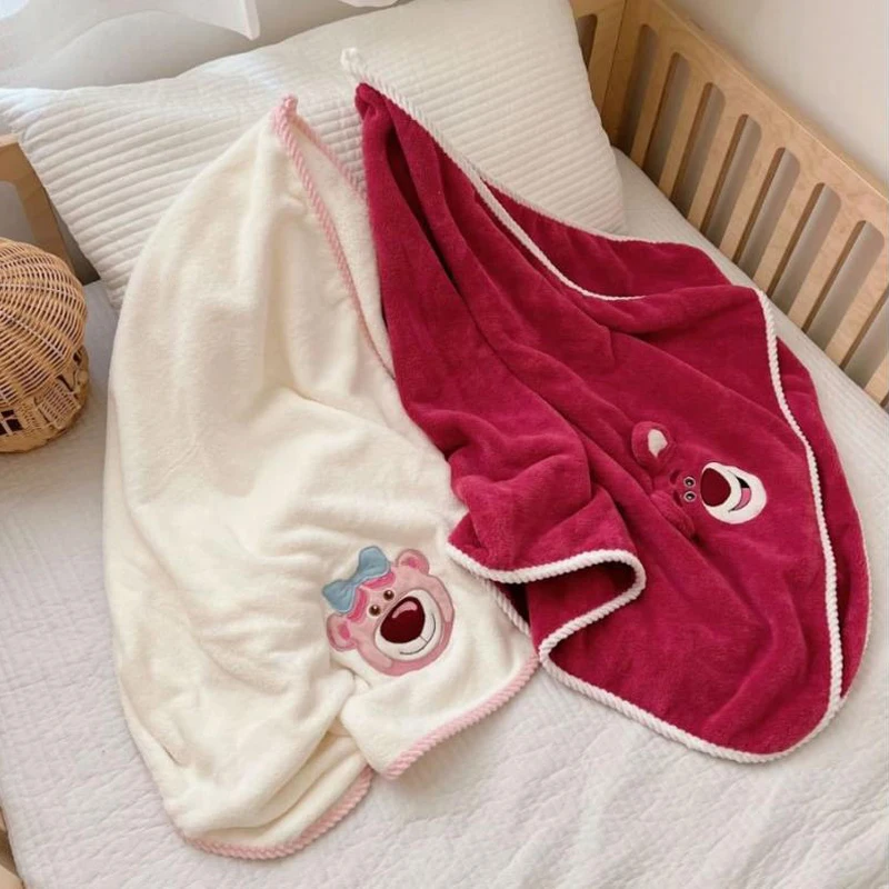 Disney Bath Towel Towel Two Piece Set Anime Lotso Beach Towel Cartoon Embroidery Child Soft Absorb Water Towel Girl Quilt Gift