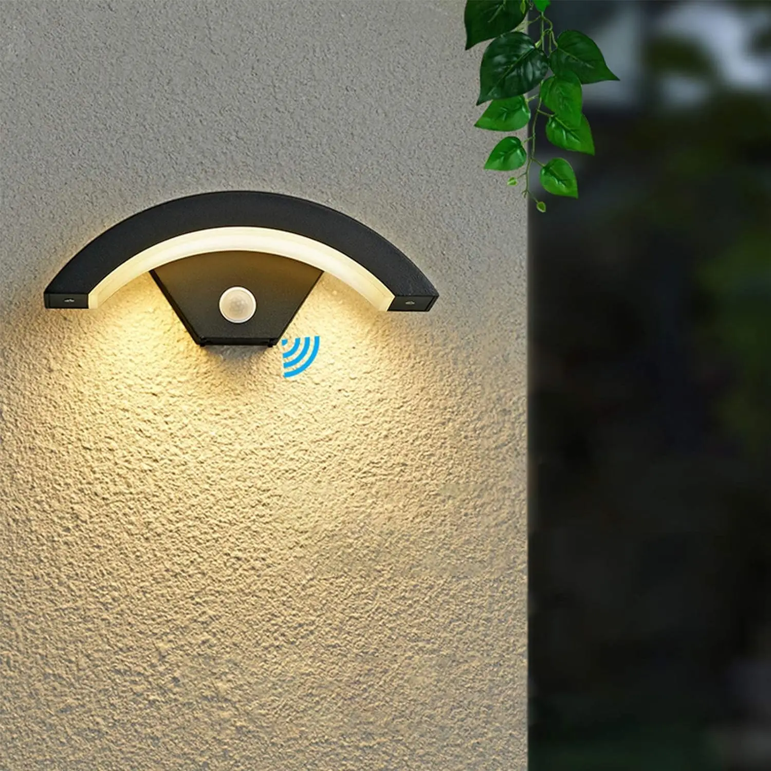 Modern Wall Light 24W Motion Sensor Wall Lamp, 3000K Warm Black Light Wall Lamp, Outdoor Lamp Wall Sconce for Hallways, Gardens