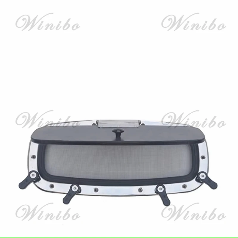 Marine Stainless Steel Rectangle Shape Porthole With Mosquito Screen Opening Porthole Window Hatch For Marine Boat Yacht