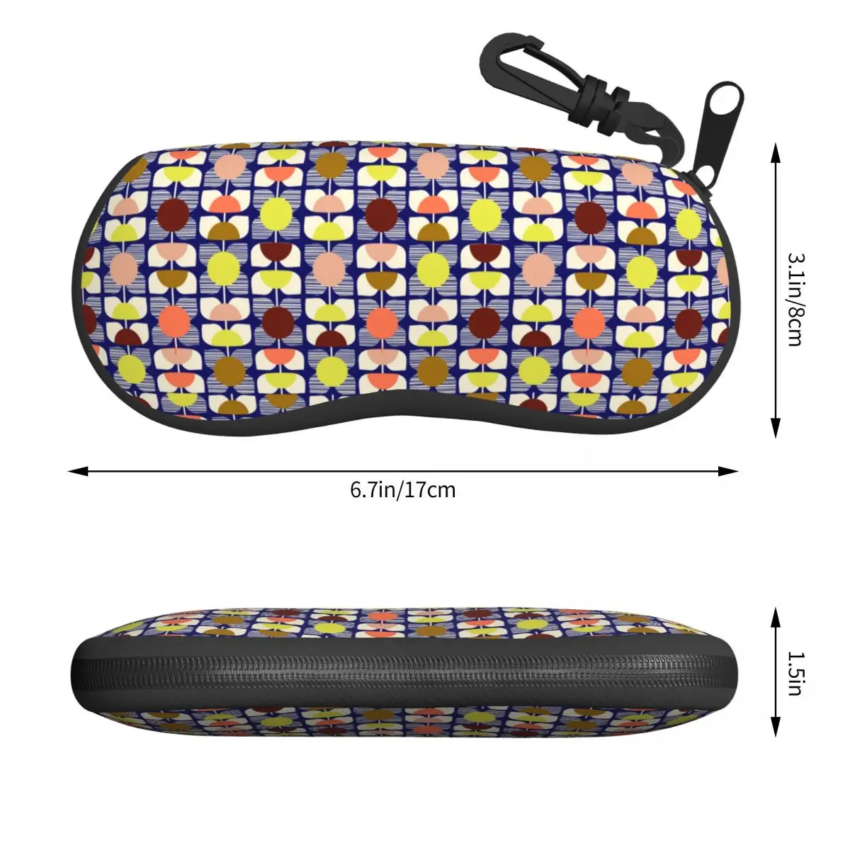 Custom Square Flower Print In Multi Eyeglass Glasses Case Women Men Soft Orla Kiely Sunglasses Protective Pouch