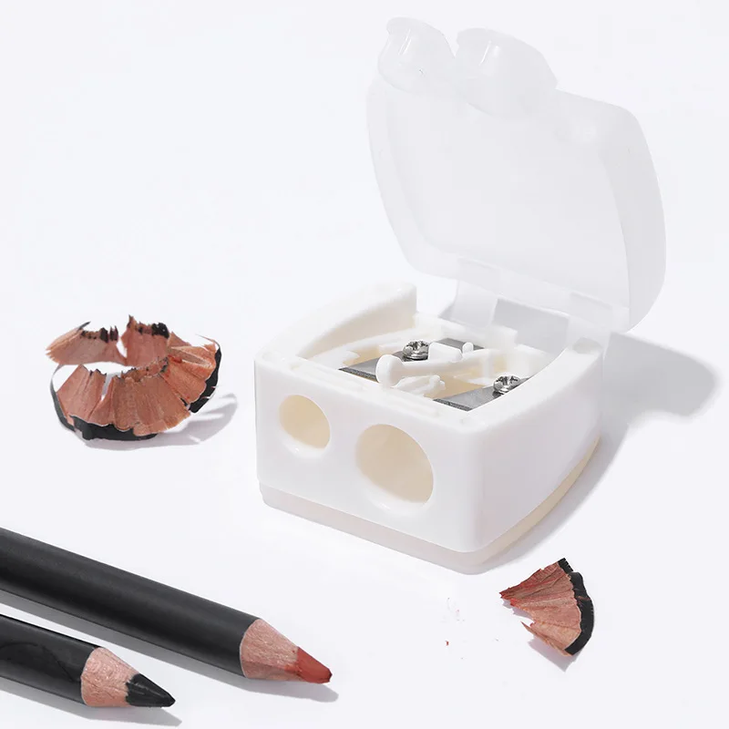 Double Hole Makeup Pencil Sharpener Stationery Knife Eyebrow Eyeliner Pencil Cutting Variety Pen Sharpening Office School Supply