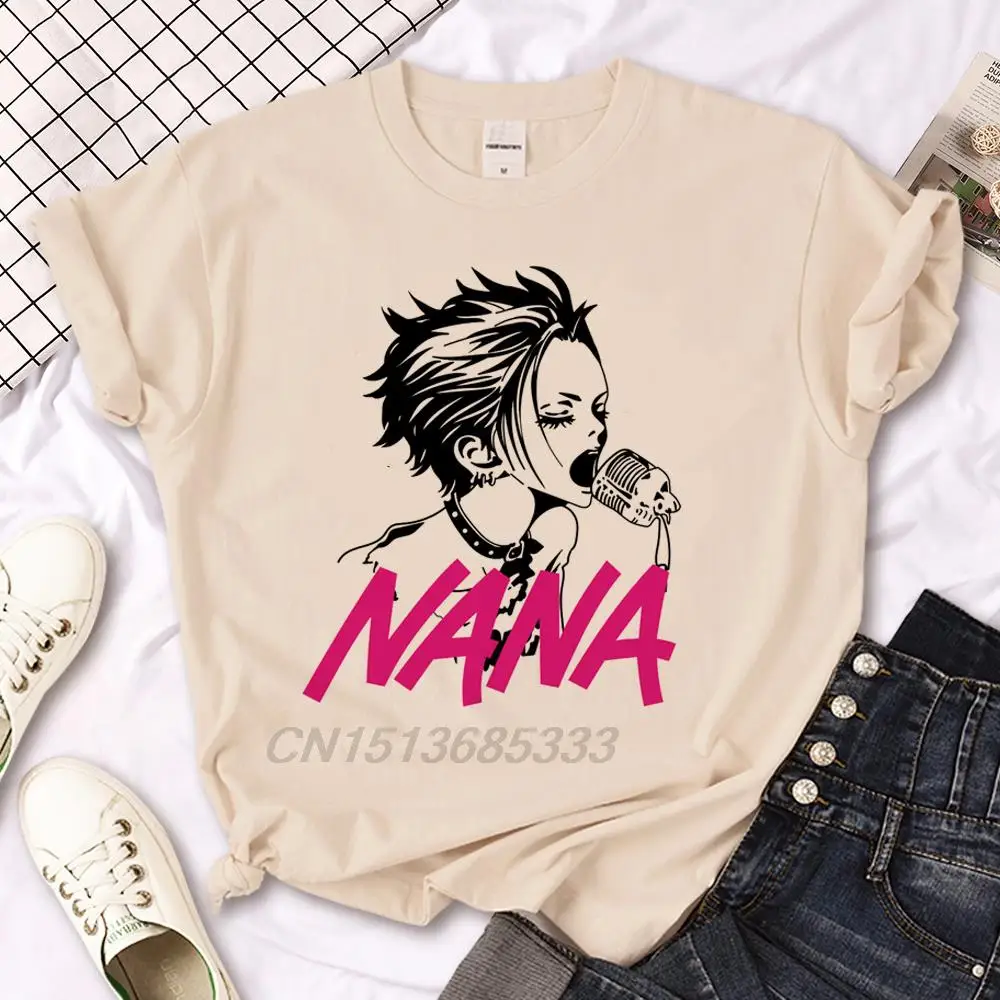 

Japanese Manga Nana Women Girls Fashion Tee Shirts High Quality Printed Tops Persona Wanted Female Retro Clothing