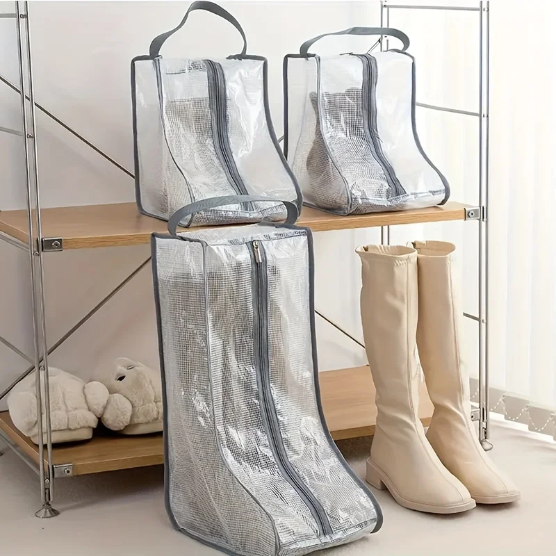 2-pack Waterproof Boot  bags, Nylon Dustproof Travel Shoe organizer with Handles, Portable men & women Shoes packing Pouch for