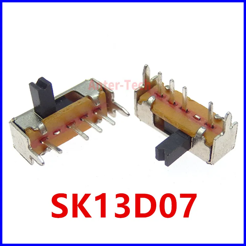 10PCS SK13D07 TOGGLE Switch 4PIN 1P3T Handle High 4MM PITCH 2.0MM Right Angle Slide Switches SK13D07VG4