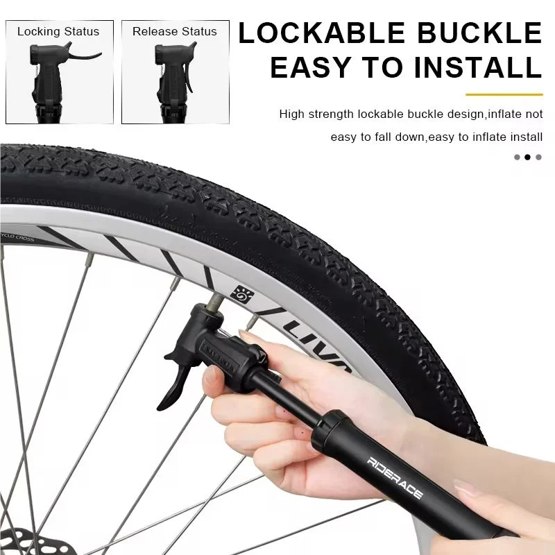 Tragbare 2-Wege-Handfahrradpumpe, Mini-Fahrradreifenfüller für Schrader- und Presta-Ventile, leichte Luftpumpe für MTB Mountain Road – Detail 6
