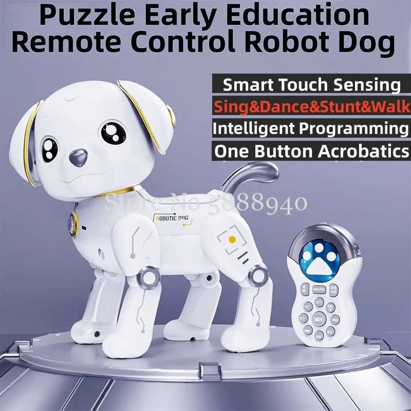 

Puzzle Early Education Radio Control Robot Dog 2.4G Touch Sensing Intelligent Programming Multifunctional RC Robot Dog Child Toy