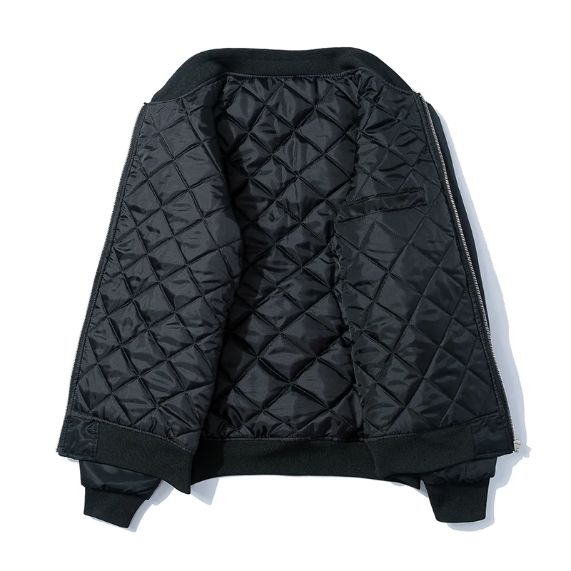 Chaqueta bordada de primavera Otoño Invierno para hombre, abrigo Sukajan, abrigo de béisbol juvenil, cazadora de piloto gruesa acolchada de algodón