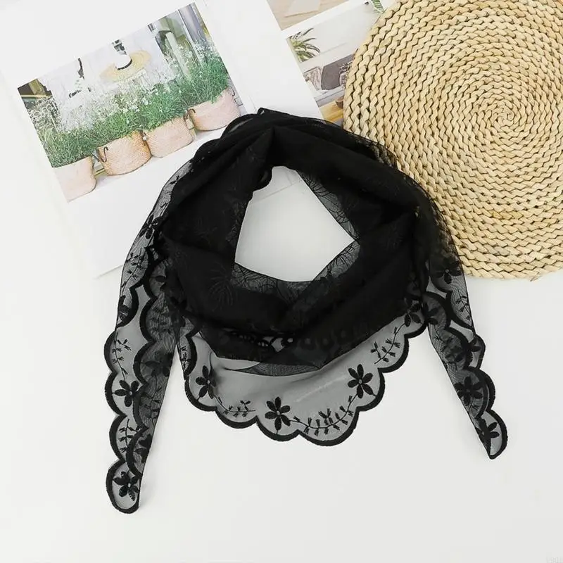 U90E Women Catholic Mass Church Veil ลูกไม้สามเหลี่ยมมวลชนแบบดั้งเดิม Mantilla Veil ละตินมวลมวลชน Mantilla Chapel Veil