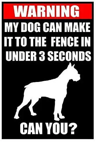 Tin speaking Funny Warning Beware of Dog Boxer Sign Black 8x12Metal Bar, Living Room Decoration, Restaurant Decoration, Iron Pai