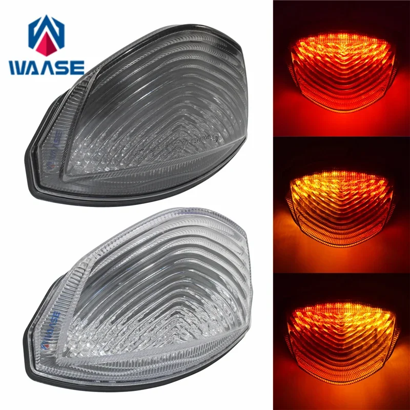 waase For Suzuki GSXR1000 GSXR GSX-R 1000 K7 K8 2007 2008 E-Mark Rear Tail Light Brake Turn Signals Integrated LED Light