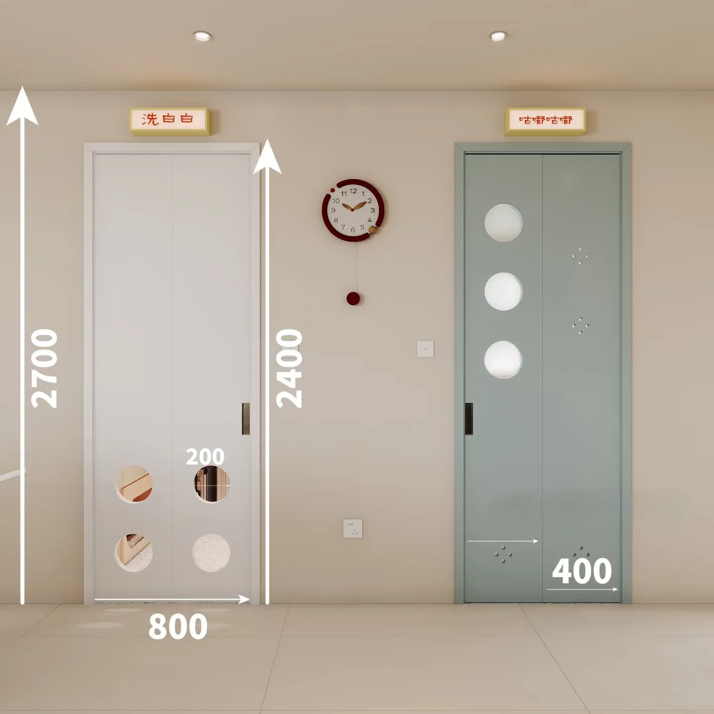 Small blue  180 degree folding door hole wooden door glass bathroom kitchen door bedroom flat folding