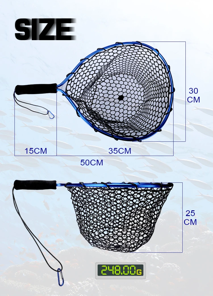 Floating Fishing Net Carbon Fiber Landing Net Clear Rubber Ghost Net Catch & Release Net with Magnetic Net Release - view 6