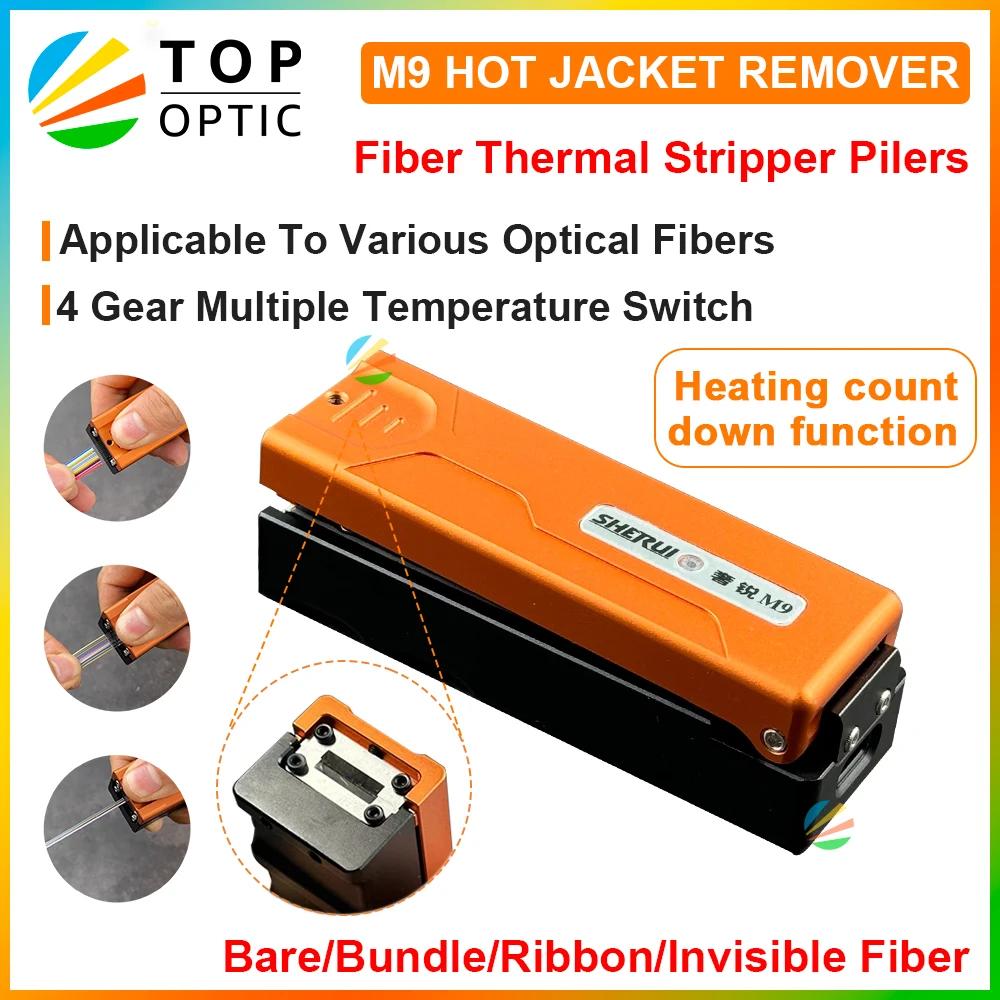 

2024 Mini Fiber Optical Thermal Stripper Pliers Hot Jacket Remover Heated Wire Stripping Slitter Hot Ribbon Stripper Cutter Tool