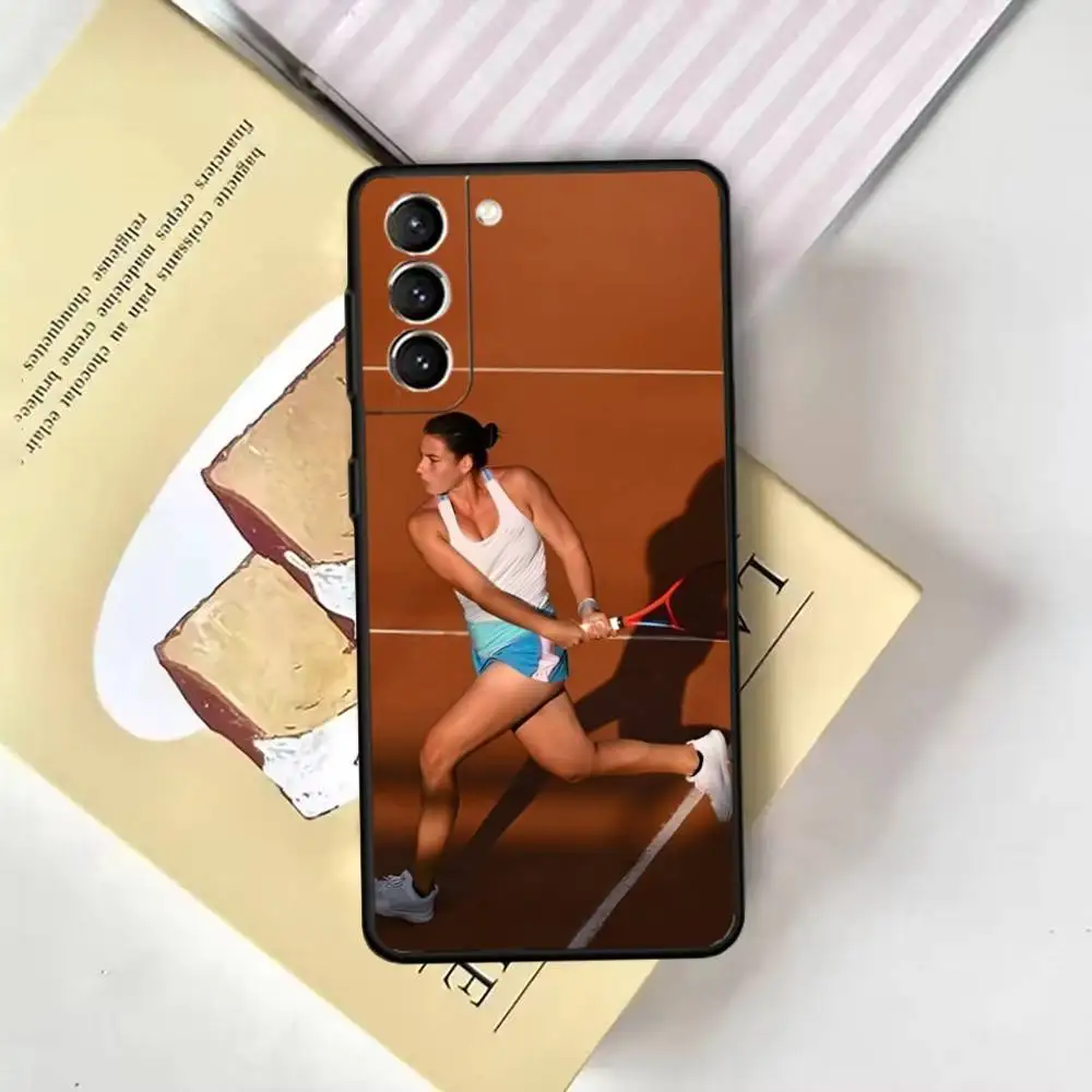 حافظة هاتف تنس إيما نافارو لهاتف سامسونج جالاكسي A13,21s,22,31,32,52,53,71,72,73، غطاء أسود ناعم