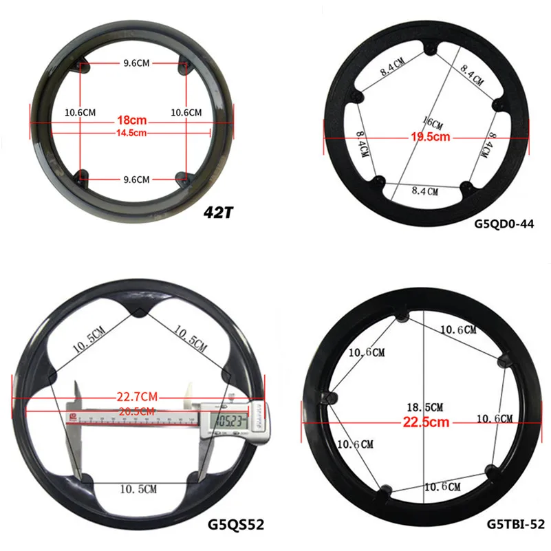 JOWheel-Couvercle de manivelle universel pour vélo, ensemble de plateau de vélo, capuchon de manivelle, protection de manivelle, 42T, 44T, 46T, 48T,