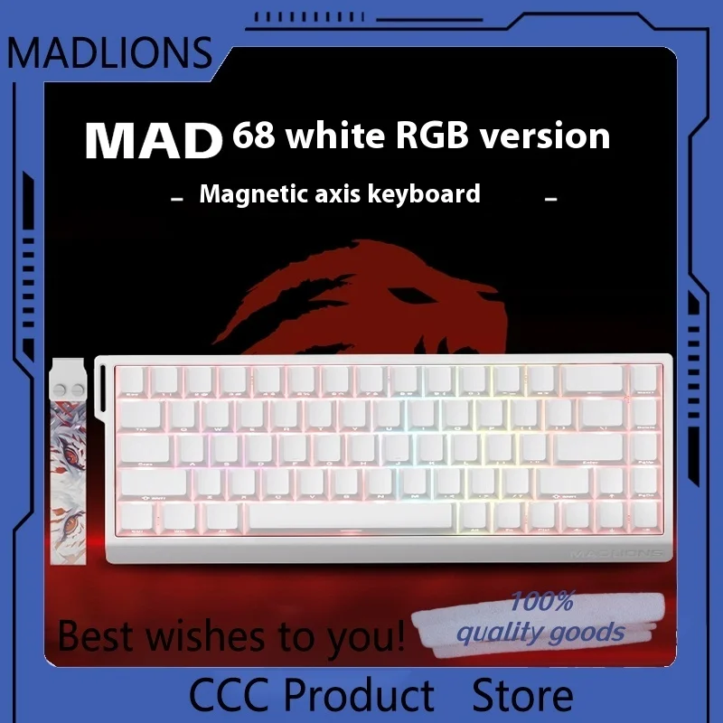 MADLIONS Mad 60/68he Gaming Magnetic Switch Keyboard Wired Key Return Rt Adjustable Keystroke Hot Swap Boy Office Gaming Gifts