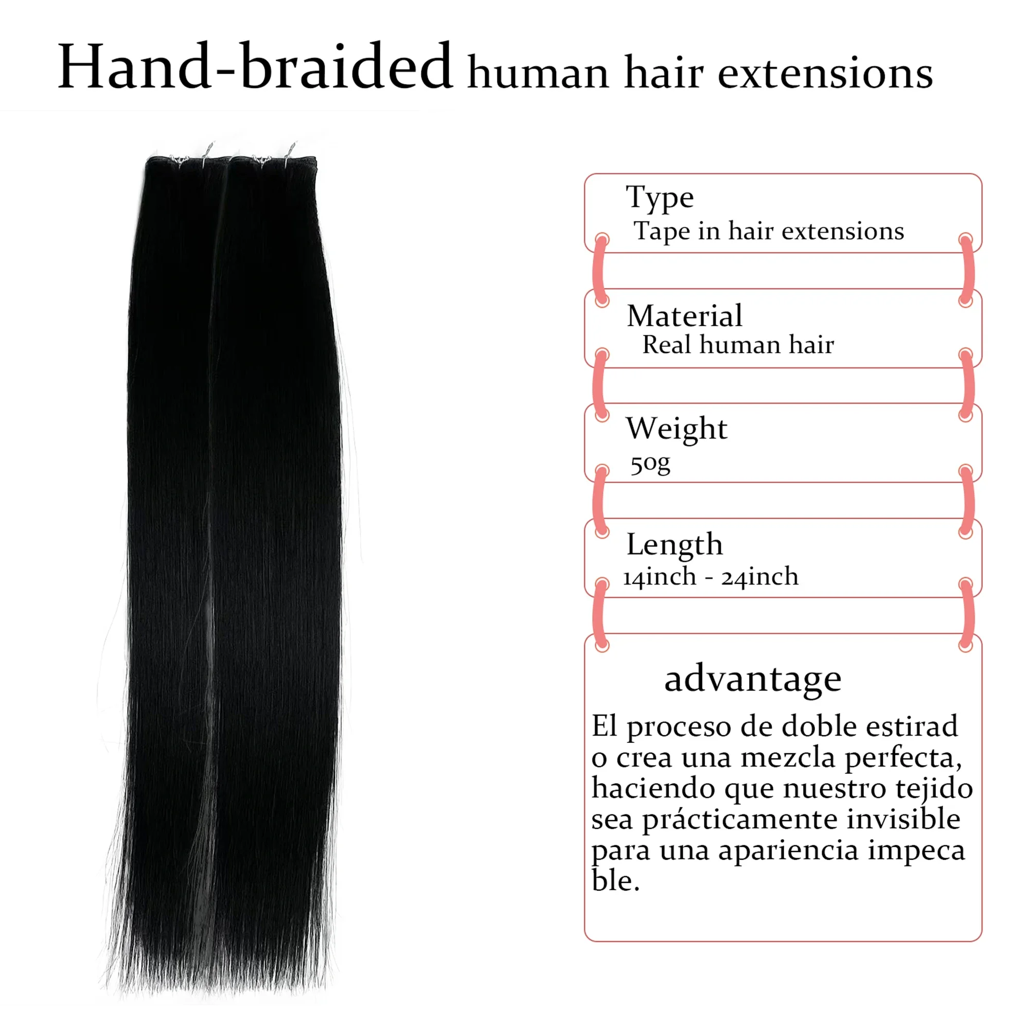 DIYOMO Bundel Rambut Manusia Remy Brasil 100g Rambut Lurus Warna Alami Potongan Rambut Jahit untuk Ekstensi Rambut