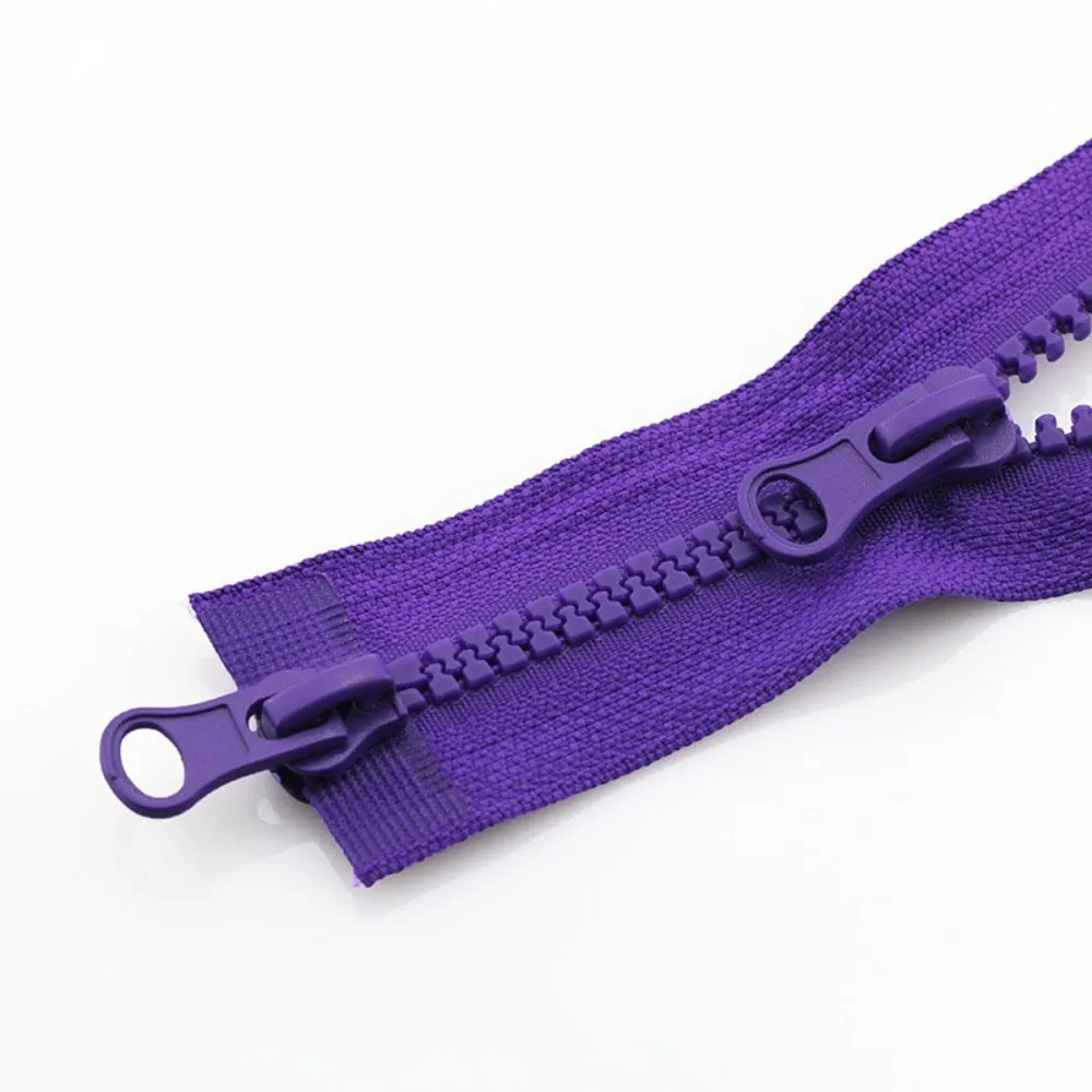

Portable 90cm Two Way Chunky Zip Double Slider #5 Resin Zipper Open End Plastic Teeth Zipper Jacket Long Zips