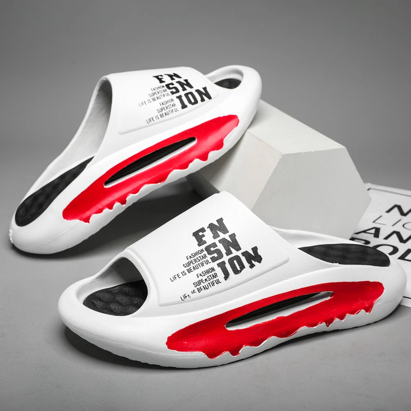 Summer Men's Slippers EVA Soft Sole Non-slip Slippers Casual Beach Flip-flops Indoor Home Bathroom Slippers Trendy Sandals