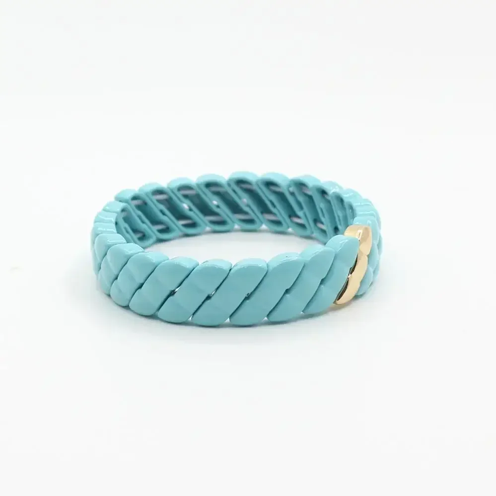 Geometric Irregular Shape Multicolor Plant Peanut Enamel Bead Bracelet Dopamine Girls Elastic Bracelet Accessories