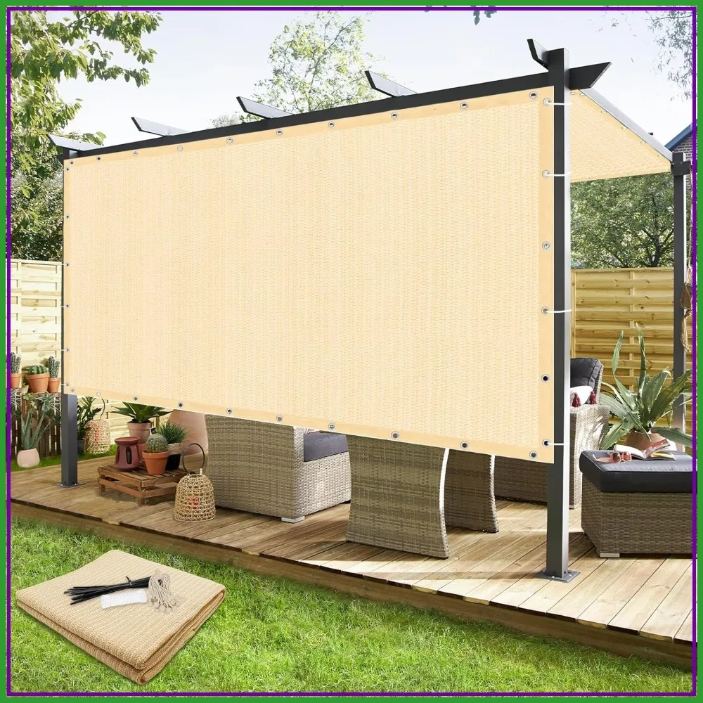 

90% Sun Shade Cloth 12'x20' Outdoor Pergola Cover with Grommets UV Block Privacy Screen for Patio, Backyard, Carport, Garden