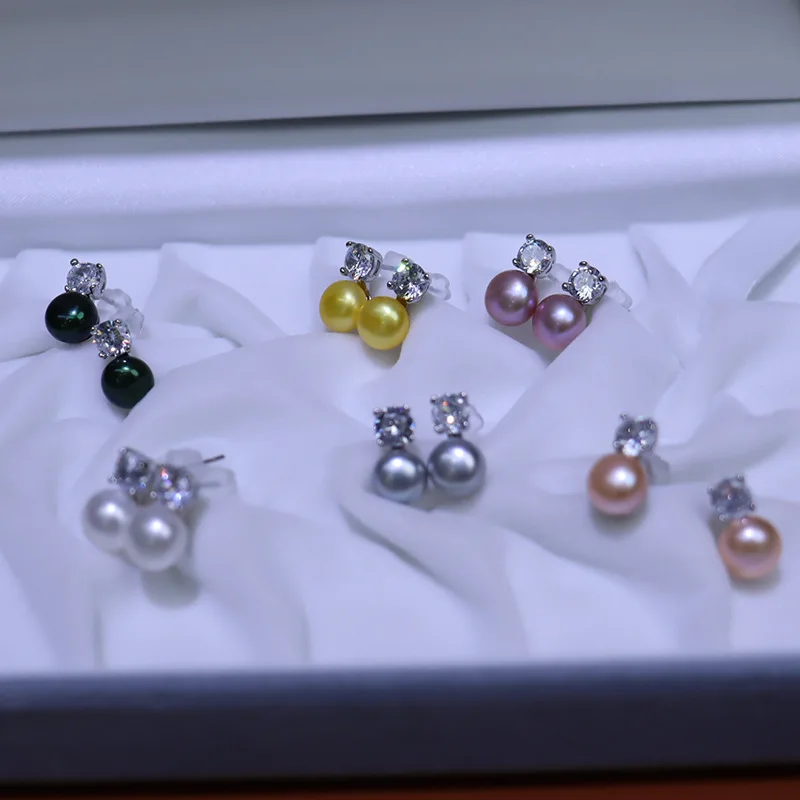 

Zhuji Freshwater Pearl for Women Fashion Korean Earrings Accessories Versatile Princess Diana Style Ear