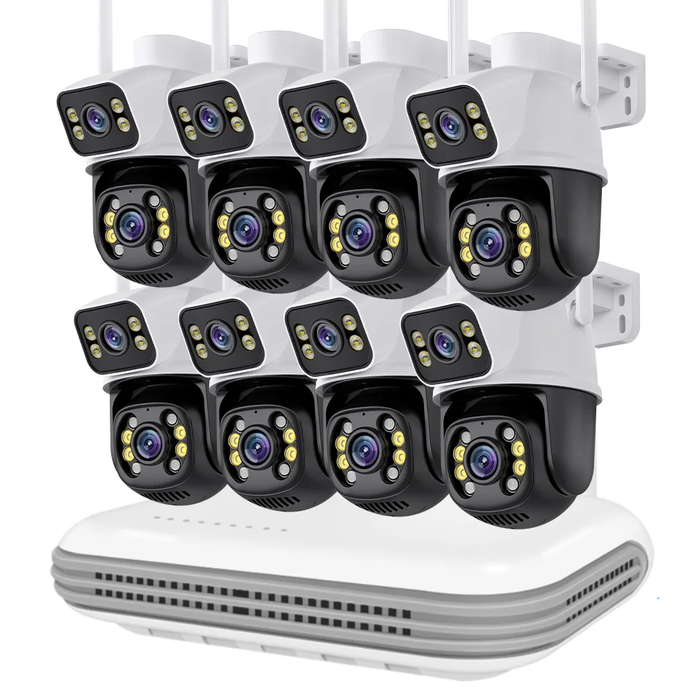 

8PCS Wifi Surveillance Cameras System 8CH Mini NVR 4K Waterproof Outdoor Wireless Security Camera Kit Two Way Audio ICSee APP