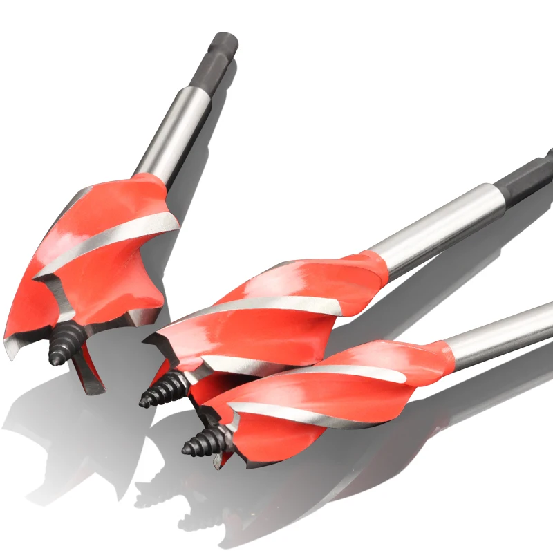 1PCS 10-40mm Wood Twist Bit Auger Drill Bit Hex Shank Hole Opener Cutter Four-Slot Blade Drilling Cut For Woodworking