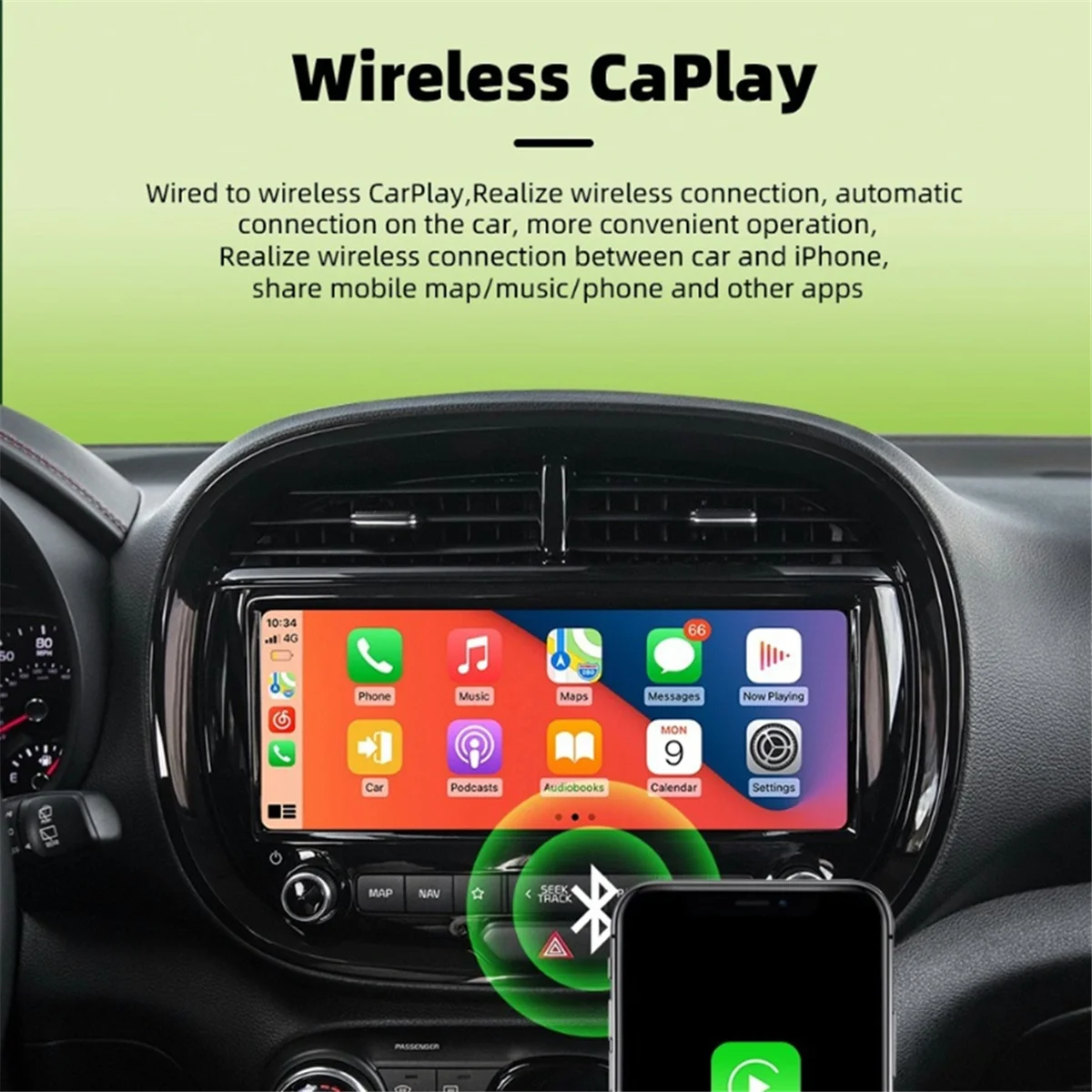 

B47C 2в1 Беспроводной адаптер CarPlay Android Auto Smart Mini AI Box Plug and Play WiFi Fast Connect Универсальный
