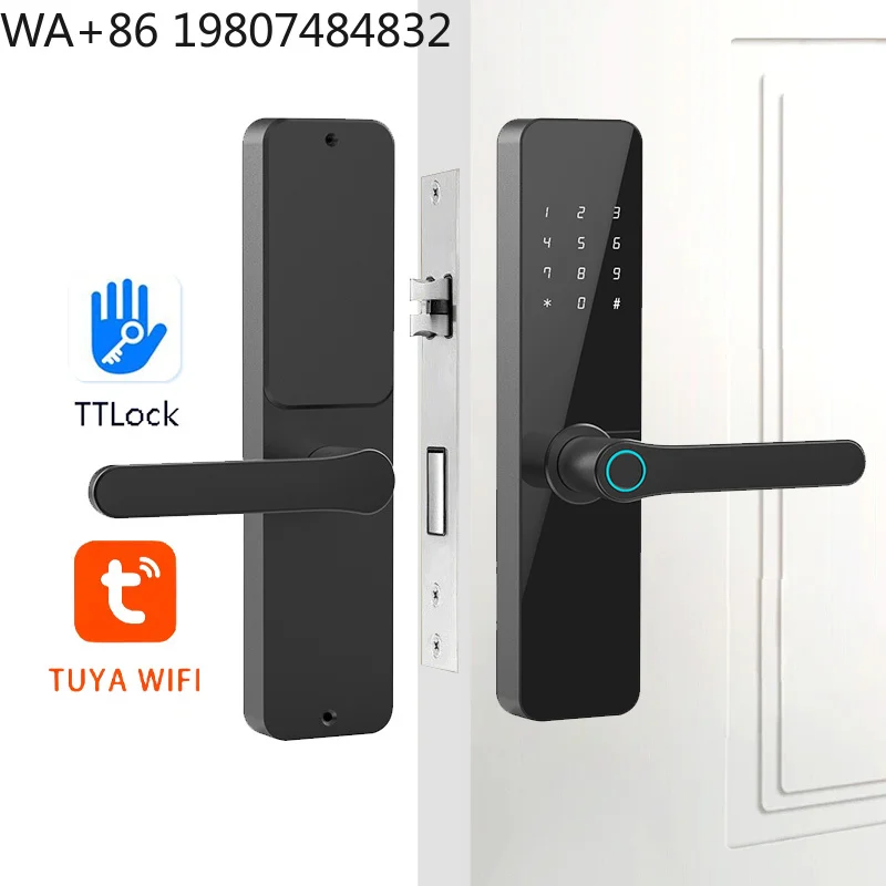 High Security WiFi Smart Door Lock Fingerprint IC Card Dual Unlock Mobile App Remote Apartment Anti-theft Safety Lock
