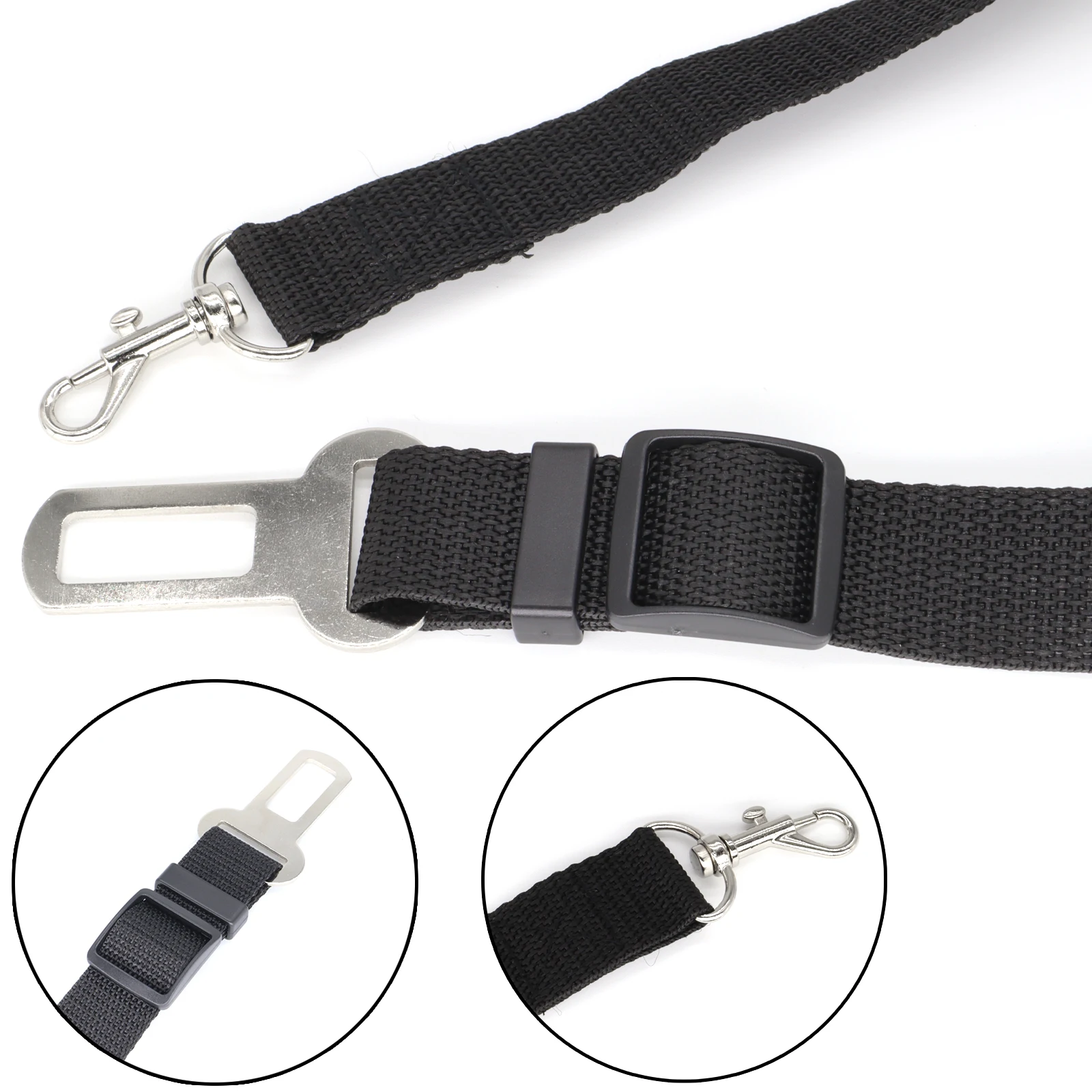 3PCS Adjustable Seat SafeBelt Seatbelt Length Cars Pet Dog Senior Nylon Fiber Fabric Convenient Fashion Harness Strap Lead Clip