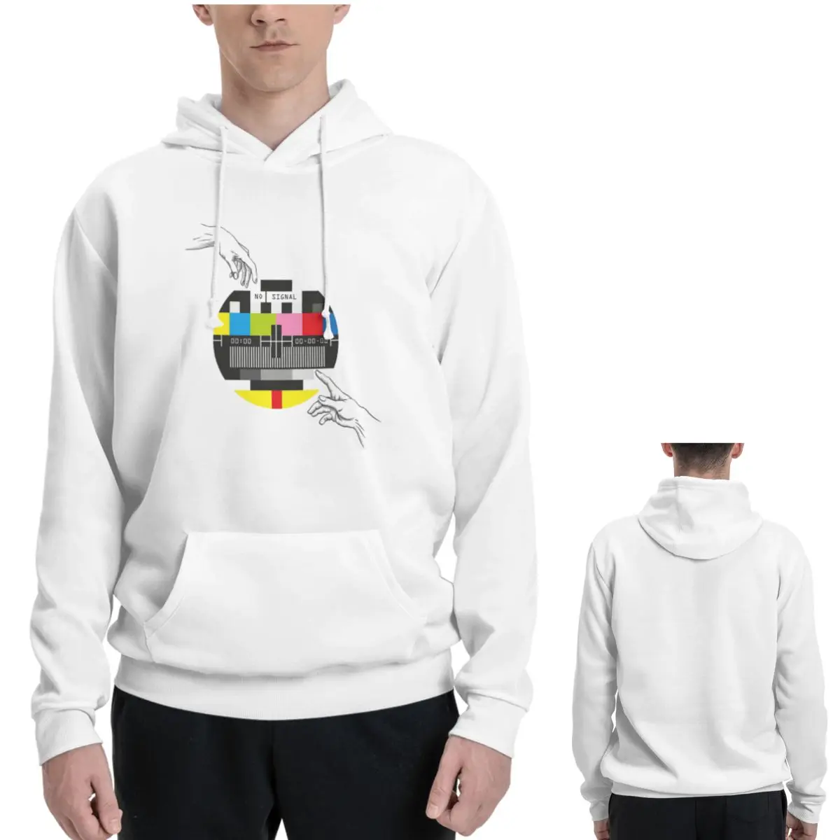 No Signal Please Stand By TV Test Screen Hoodies Men Women Casual Pullover Sweatshirt Fashion Long Sleeve Clothing Autumn Winter