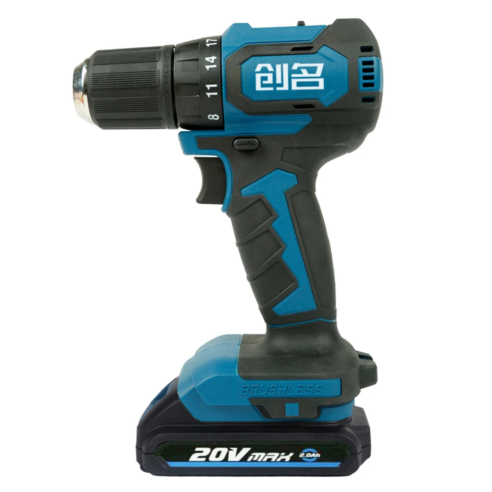 20V Cordless Brushless Impact Drill Driver with 2-Speed for Wall/Metal/Wood Drilling 1700 RPM Power Electric Tool Kit