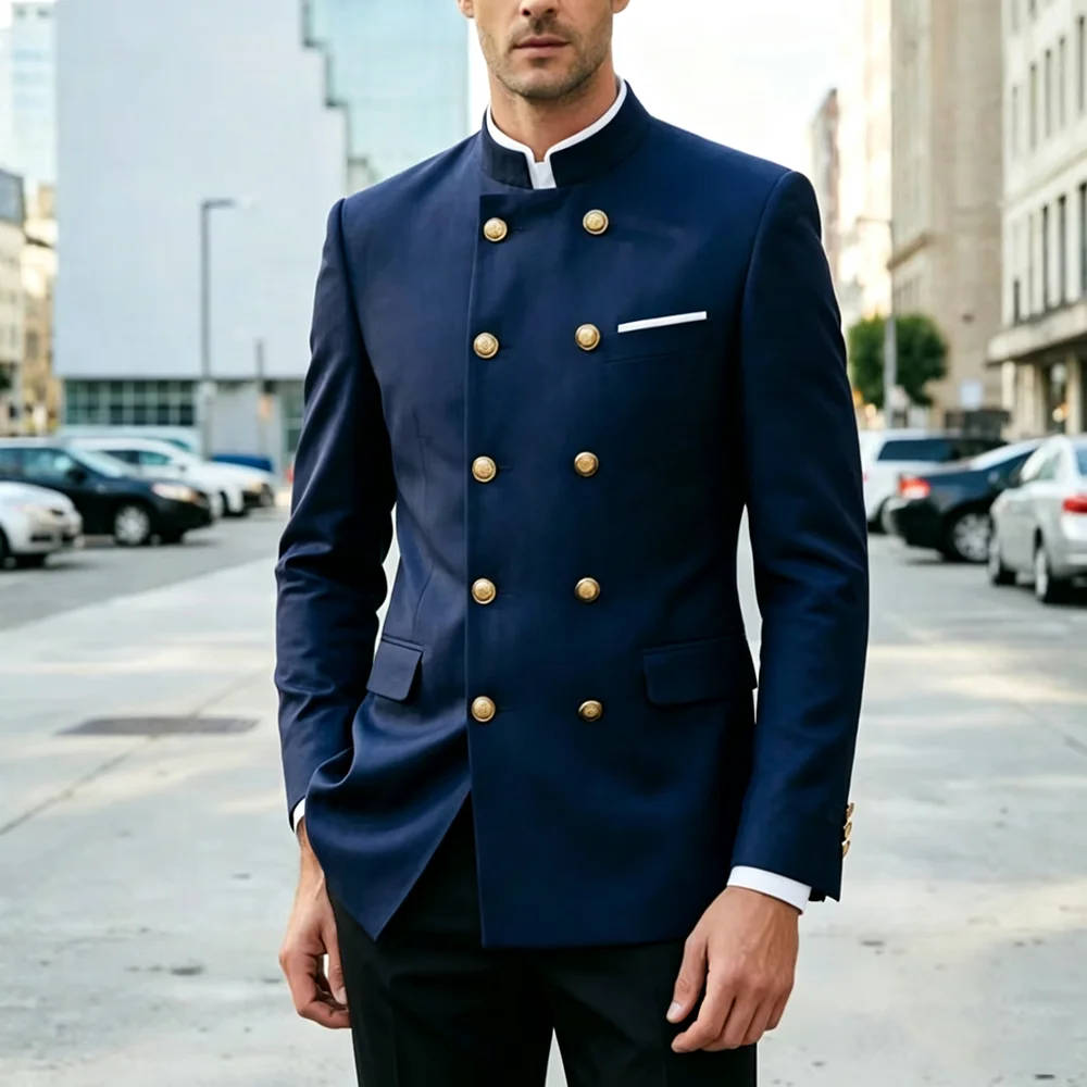 Elegant 2 Pieces Men's Suit Double Breasted Formal Business High Quality Male Outfit Handsome Groom Wedding Guest Tuxedos