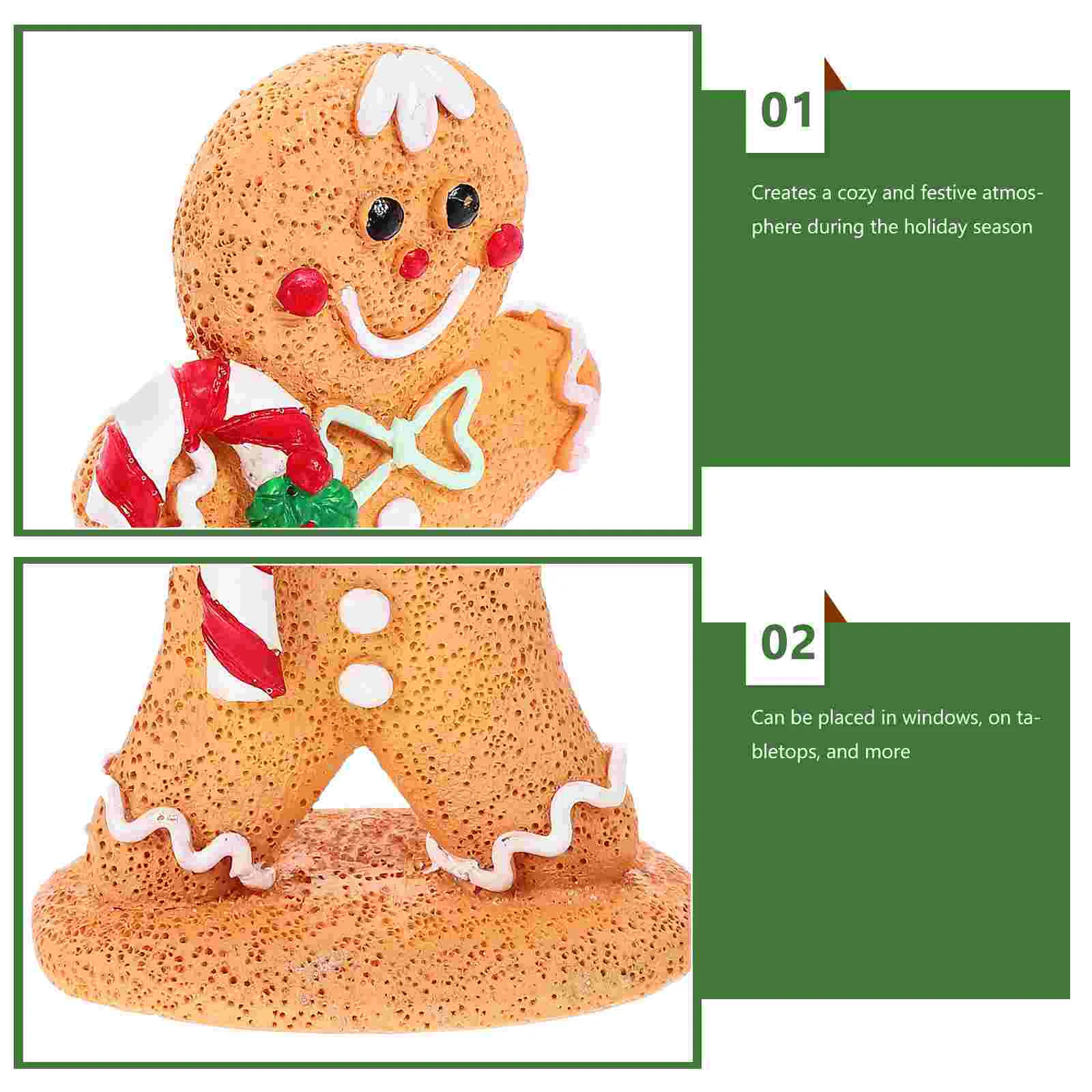 Ornement de Festival en Résine pour Enfant, Décor de Table de Noël, Pièce Maîtresse de Noël en Pain d'Épices