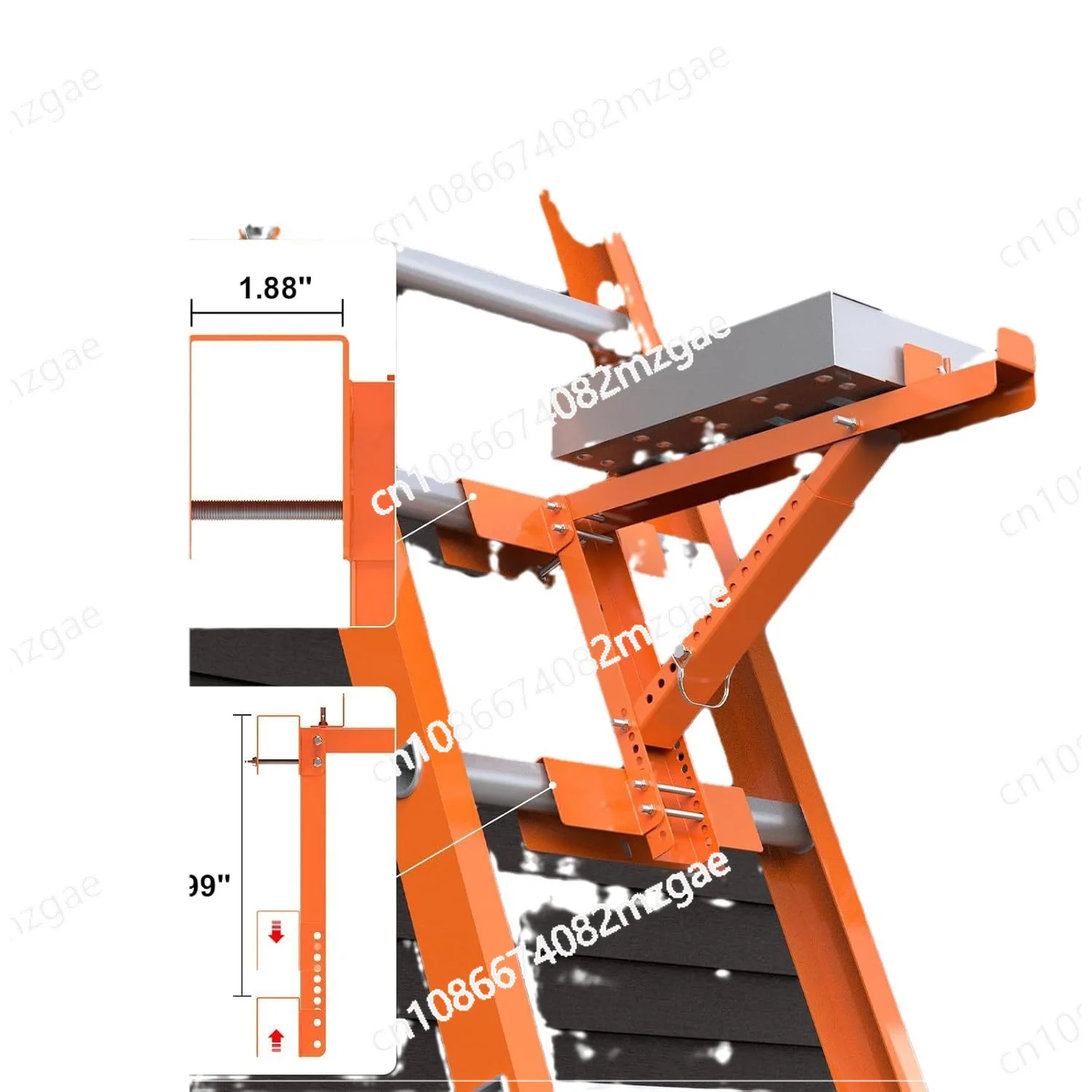 Ladder Triangle Support Frame, Load Bearing Ladder Stand, Adjustable Ladder Jacks