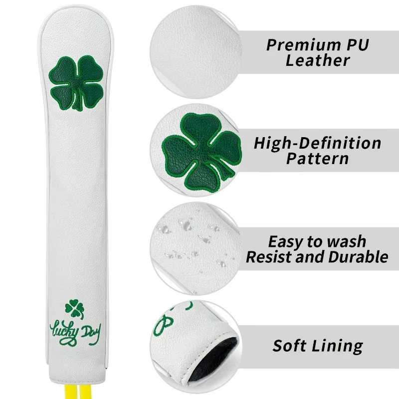 Lucky Clover Golf Calibration Rod - ฝาครอบป้องกันก้านสอบเทียบคอมโพสิต ดีไซน์ใบโคลเวอร์สี่แฉก อุปกรณ์กอล์ฟ