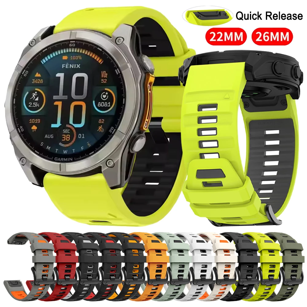 Silicone 22mm 26mm Watch Band for Garmin Fenix8 Epix Pro 47mm 51mm Strap Bracelet for fenix 6 6X Pro 5X 5Plus 7 7X Solar  corrra