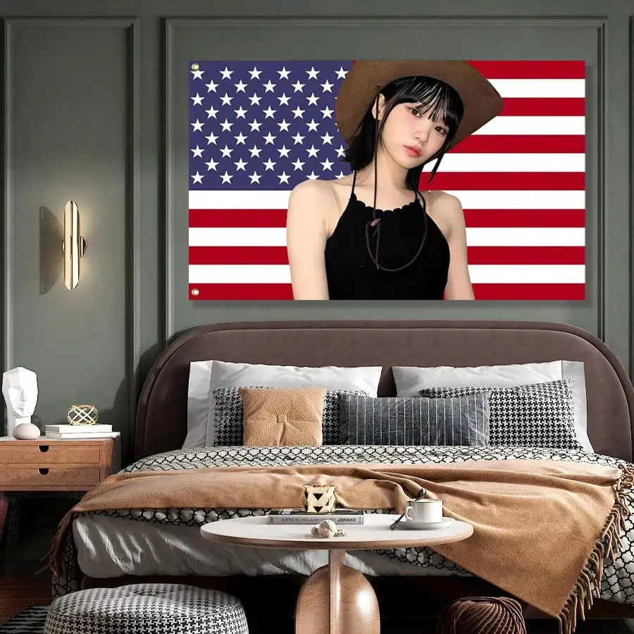 Chaewon 3x5Ft العلم مع 2 الحلقات للجدار الشنق كلية غرفة النوم رجل الكهف زينة غرفة نوم غرفة المعيشة راية #5