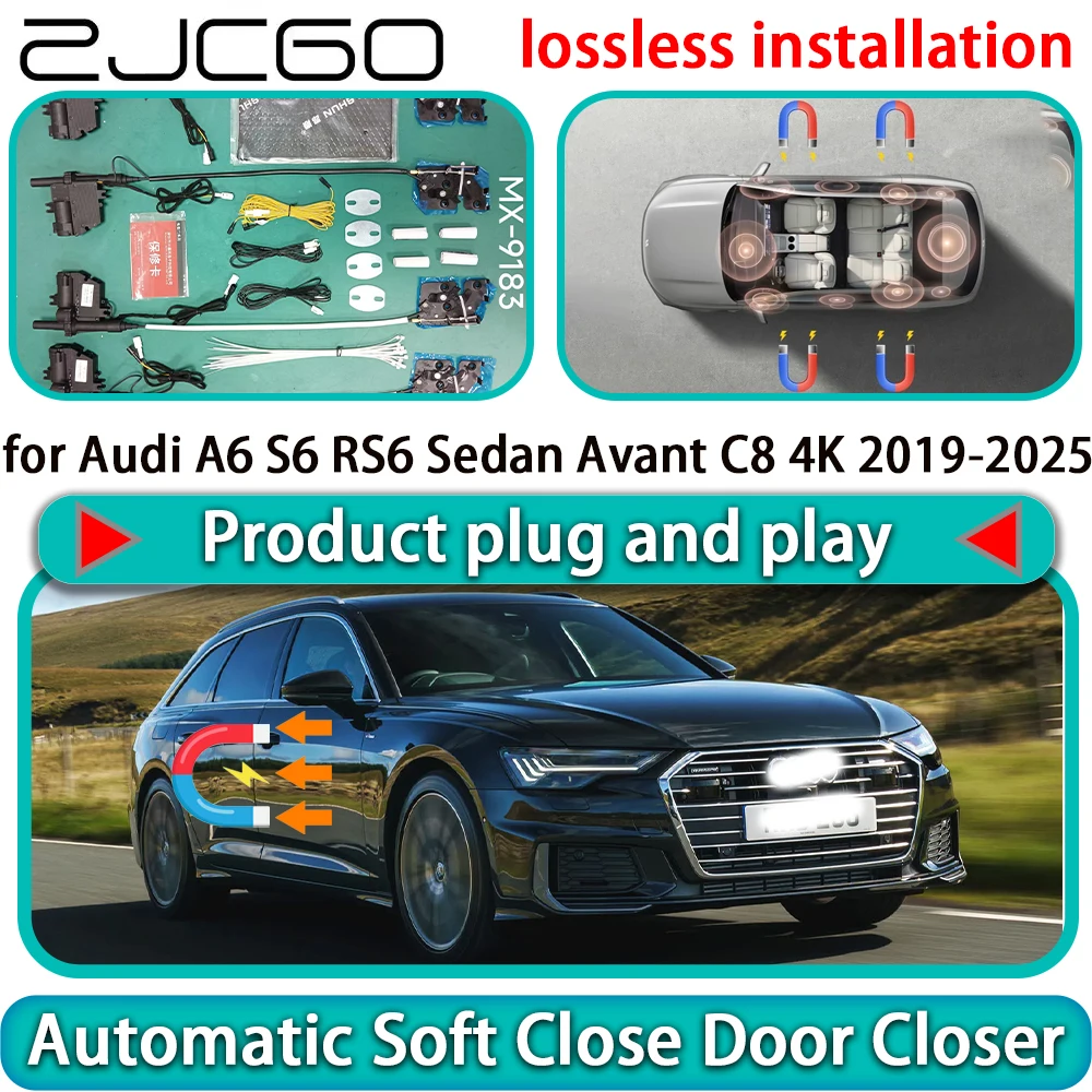 

for Audi A6 S6 RS6 Sedan Avant C8 4K 2019-2025 Auto Pull Soft Close Door Kit Power Latch Electric Door Catch Soft Closing Assist