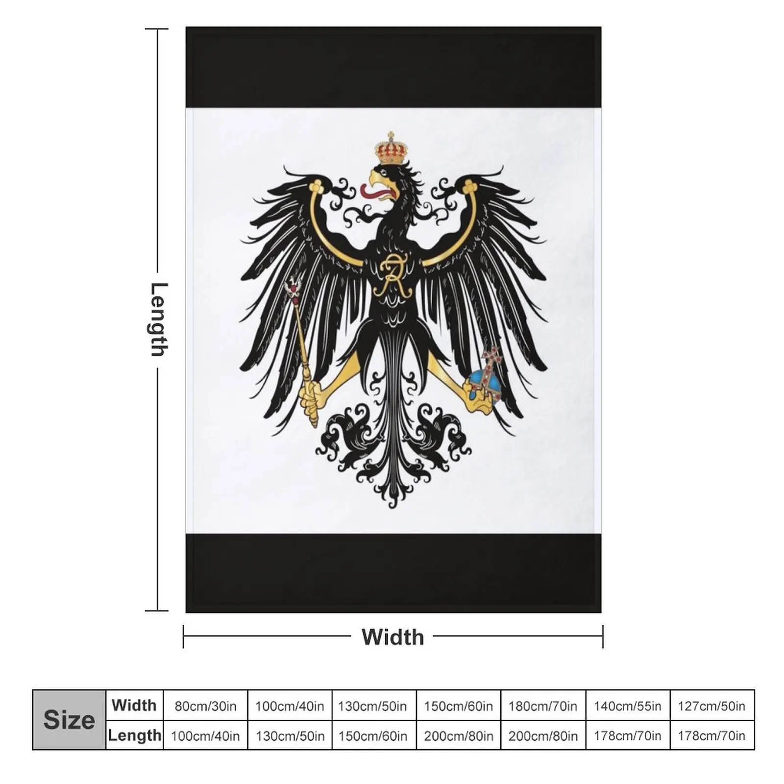 Kingdom of Prussia - Prussia eagle - Prussian flag 1892-1918 Throw Blanket Sofa Throw Flannels Blankets