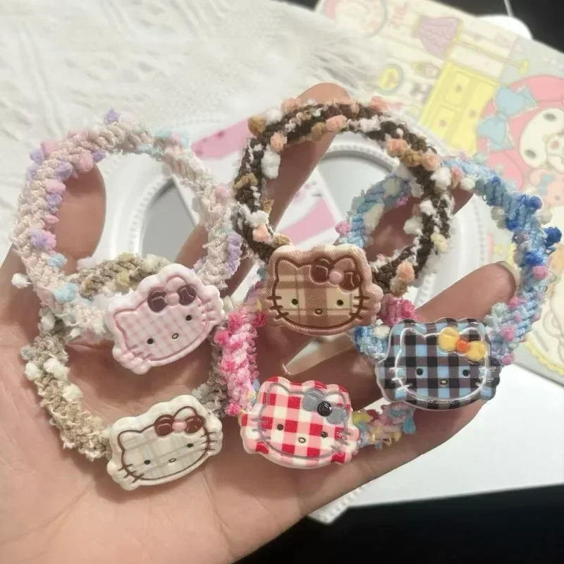 2 3 5 pezzi Hello Kitty Anime Sanrio Kawaii Y2k Fascia per capelli dolce Ragazza Cuore Simpatico cartone animato Copricapo Decorazione Regali per ragazze