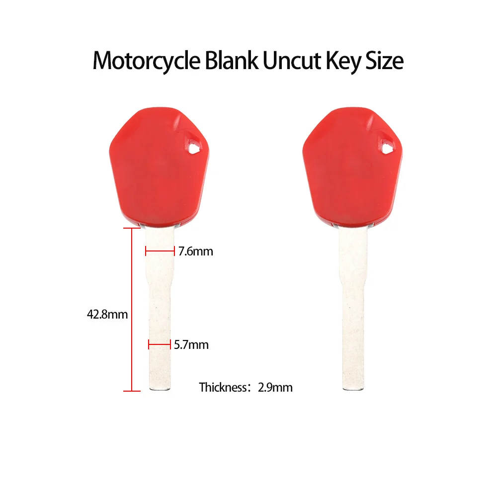 New Blank Motorcycle Uncut Key Red Length 43mm for KTM Motorbike Spare Part Replacement Accessory