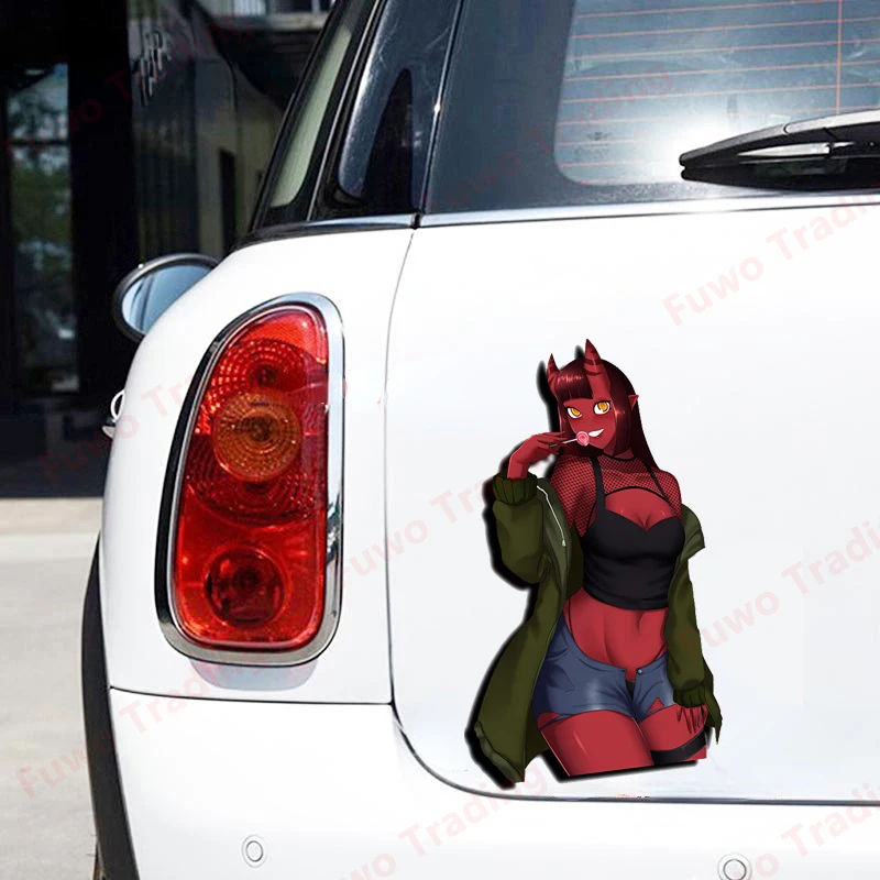 

Hot selling Meru The Succubus Lollipop Peek Car Stickers Anime Fashionable Decals Car Door Protector Windows Decor