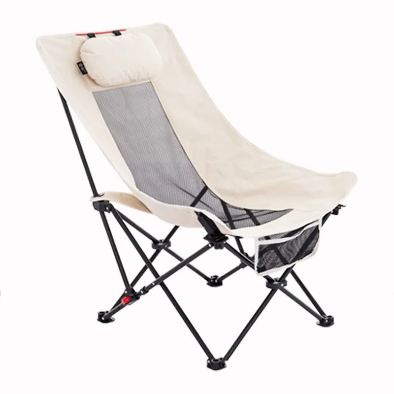 New Design Adjustable Backrest Beach Chair Comfortable High Quality Camping Chair With Pillow