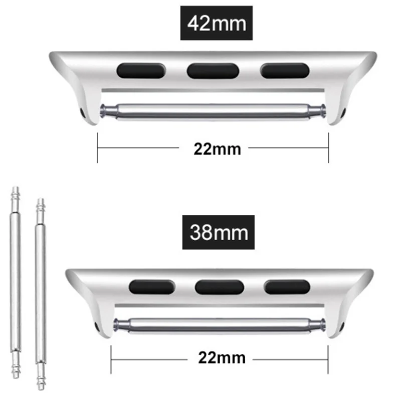 Connector Adapter For Apple Watch Series 40 44mm 42/46MM Connectors iWatch 8 7 9 45/41mm Stainless Steel SE 6 5 4 Ultra2 3 49 mm