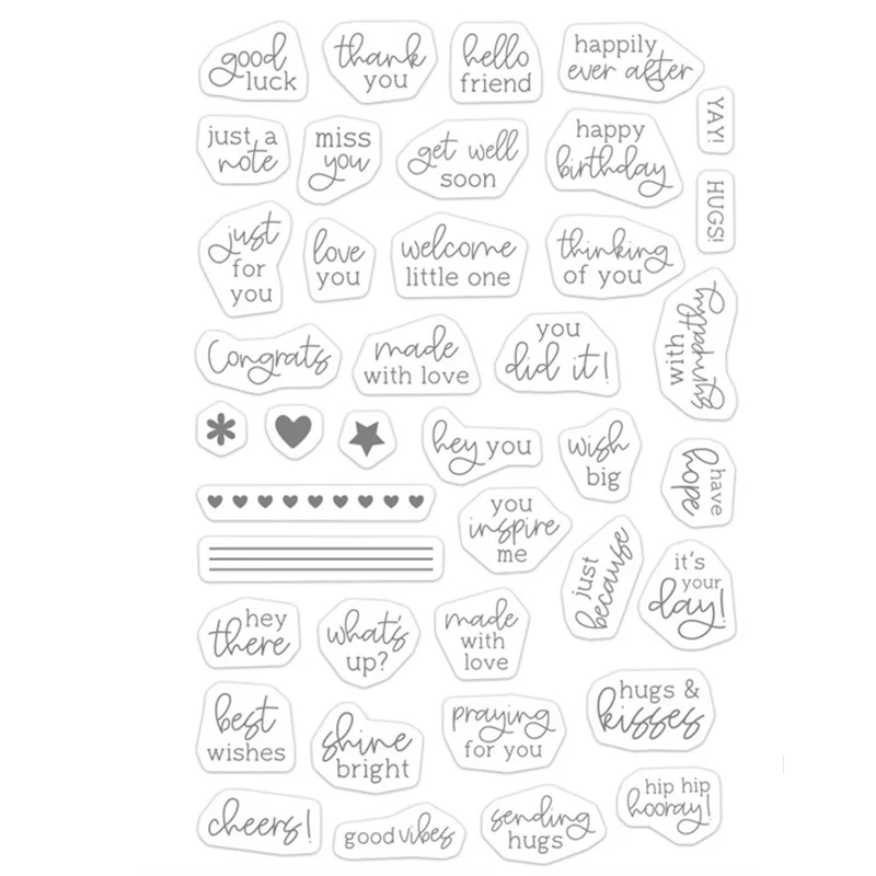 Blessing Words Transparent Clear Silicone Stamp Seal for DIY scrapbooking photo album Decorative clear stamps