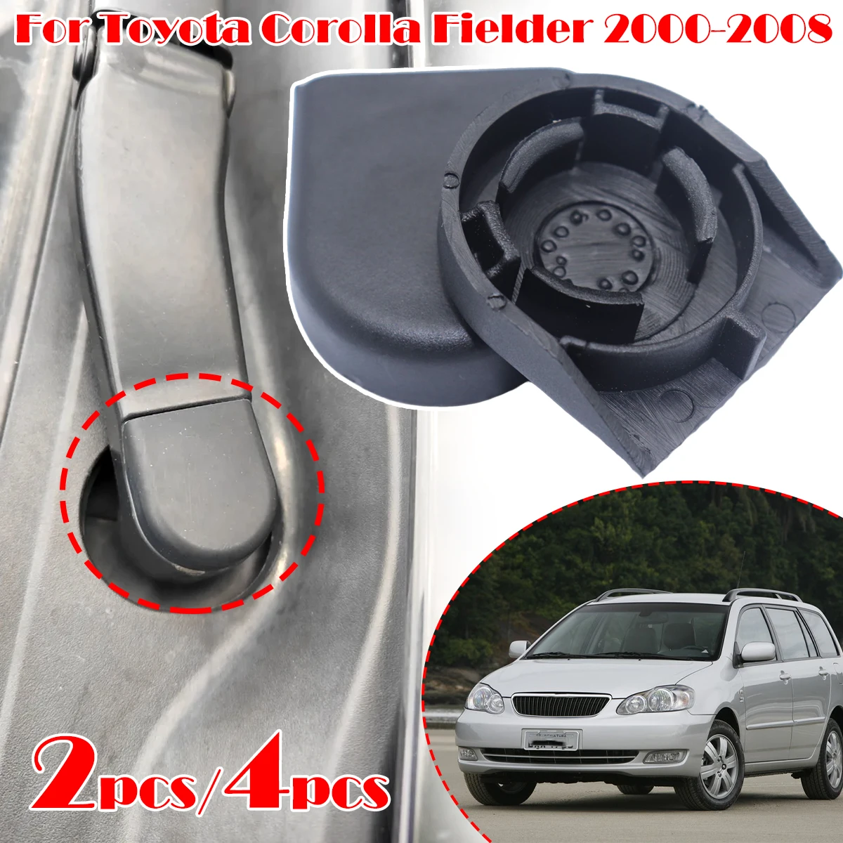 

2/4pc Front Windshield Wiper Arm Blade Nut Bolt Caps For Toyota Corolla Fielder 2000 2001-2008 Windscreen Window Rocker Cover
