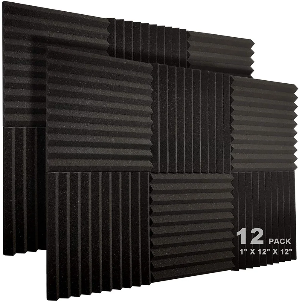 

Acoustic Foam Panels 12 Pack 1''x12''x12'' Sound Proof Insulation Sponge Pad Soundproofing Studio Foam Wedges Soundproof